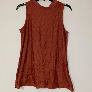 Rewind Juniors lace front tank top blouse clay large excellent dressy thumbnail 2