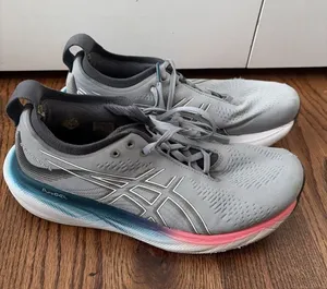 ASICS® Women's GEL-Nimbus 25 Running Shoes in Sheet Rock/White Size 9 thumbnail 1