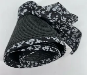 Laundry By Design Packable Wide Brim‎ Visor Hat Black Floral Trim Travel NWT thumbnail 1