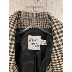 Princess Polly Tan Black Houndstooth Double-Breasted Blazer thumbnail 3