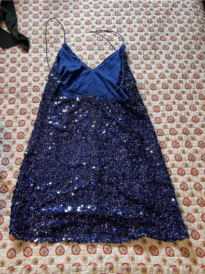 EUC Lulus Force of Fashion Royal Blue Backless Sequin Mini Dress size medium thumbnail 5