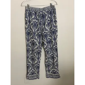 Farm Rio Blue and white linen blend pants size medium thumbnail 6