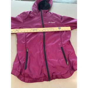 Columbia Womens small Hooded Jacket Lightweight‎ Purple Full Zip Coat thumbnail 4
