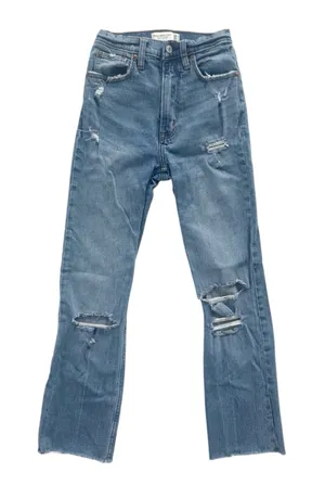 Abercrombie & Fitch The Ankle Straight Distressed Ultra High Rise Jeans size 00 thumbnail 1