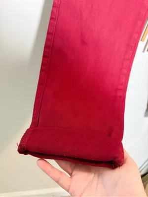 Judy Blue Garmet Dyed Deep Red Boyfriend/ Jogger Jeans Drawstring Waist NWT Fall thumbnail 2