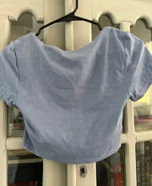 Aerie Blue Cute Crop Top thumbnail 4