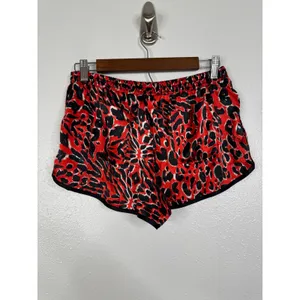 Pacha Ibiza River Island Womens Red Leopard Print Satin Shorts Size Medium thumbnail 2