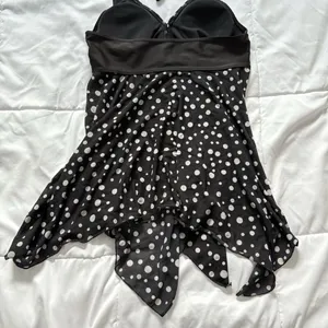 Womens Swimsuit Bathing Suit Black White Polka Dot‎ Beach Summer Goth Grunge thumbnail 5