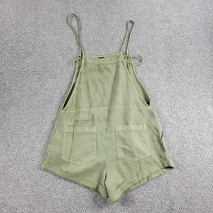 BillaBong Wild Pursuit Overall Romper Womens S Green Spaghetti Tie Shorts Casual thumbnail 3