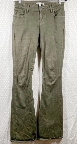 Alice + Olivia Green Mid‎ Rise Flare Jeans thumbnail 1