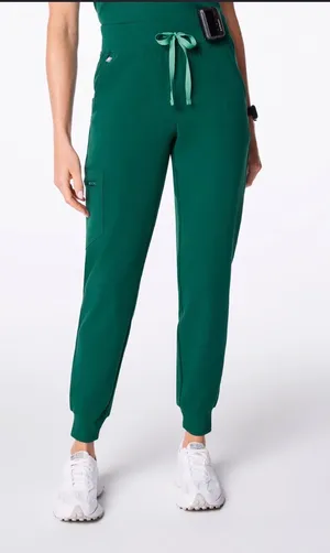 FIGS Jogger Pants Zamora Scrub High-Waisted Hunter Green thumbnail 1