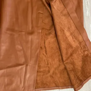 Zara Faux Leather Faux Wrap Dress Camel Sz‎ XS Chic Sophisticated Nouveau Riche thumbnail 9