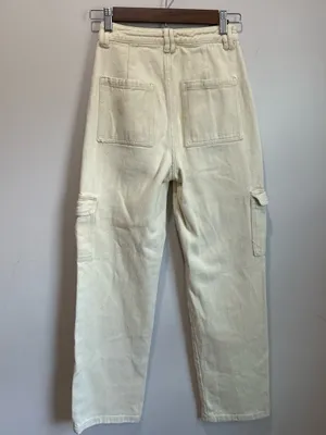 Princess Polly. Cargo jeans 100% Cotton Size 2 Cargo Utility Light yellow thumbnail 4