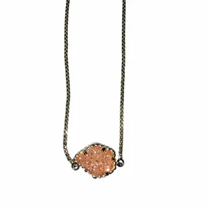 Kendra Scott Tess Gold Champagne Druzy Necklace thumbnail 4