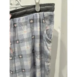 Cuddl Duds Checkered with Hearts Fuzzy Pajama Sleep Pants size large thumbnail 3