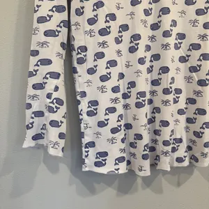 Roller Rabbit Moby Whale Pajamas Set Womens Blue White Pima Cotton PJs thumbnail 3