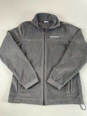 Columbia Gray Full Zip Fleece Jacket White Logo Size S Outdoor Style Gorpcore thumbnail 1