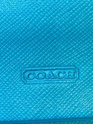 Coach Foldover Crossbody Wallet Bag Robin's Egg Blue Pebbled Leather thumbnail 4