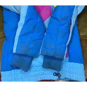 Rare vintage The North Face Jitterbug down jacket in bold blue, pink and yellow thumbnail 13
