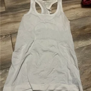 Lululemon Athletica White Mesh Racerback Tank Top thumbnail 1