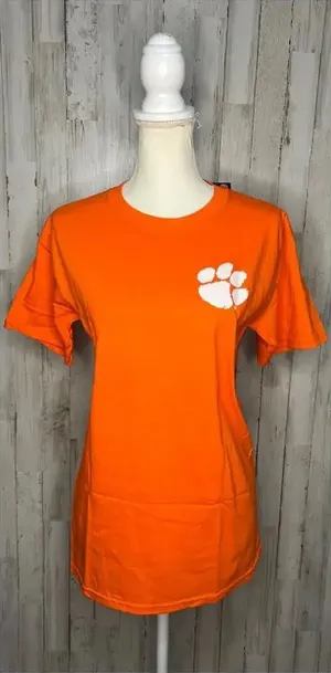 NWT Clemson University Women's Small Orange‎ Graphic Print Short Sleeve T-Shirt thumbnail 1