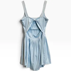 Tommy Bahama Pickleball Tennis Dress Pleated Open Bow Back Light Blue S thumbnail 2