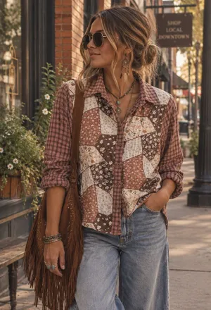 1990s Quilt Piece Shirt Jacket Selected By Ritual Vintage thumbnail 1