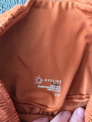 Outdoor Voices NWT Offline by Aerie Real Me 7/8 Leggings Ruched High Rise Orange Size Small thumbnail 5