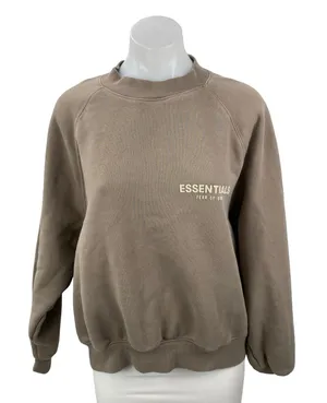 Essentials Women's Logo Graphic Mock Neck Long Sleeve Sweater Sweatshirt Top XS thumbnail 1