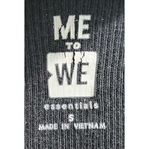 Me To We Essentials Black Crop Top‎ Long Sleeve Ribbed Basic Fitted Shirt Size S thumbnail 3