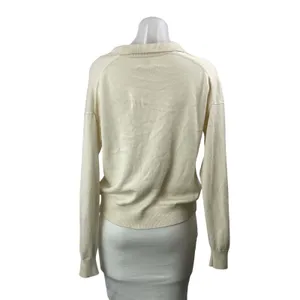 Aritzia Wilfred Women's Cream Wool Knit Long Sleeve Polo Sweatshirt Sweater XS thumbnail 3