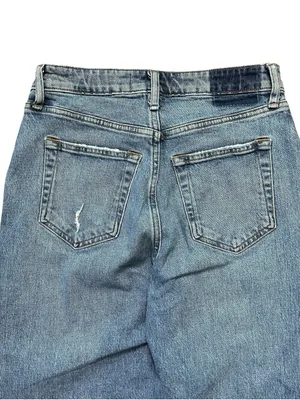 Abercrombie & Fitch Curve Love The Dad High Rise Double Knee Straight Jeans Sz 4 thumbnail 4