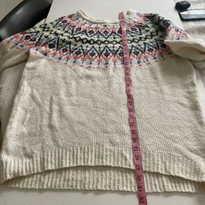 Aerie Fair Isle Sweater Women’s Large Cream Nordic Knit Cozy Winter Pullover thumbnail 7