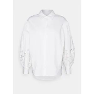 Kate Spade New York Poplin Cutwork Shirt White Button Down Eyelet Sleeve Size 8 thumbnail 4