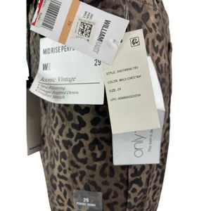 NEW William Rast Wild Cheetah Leopard Beige High Rise Skinny Denim Jeans Size 29 thumbnail 3