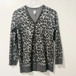 LA VIE‎ by REBECCA TAYLOR Leopard Cardigan Sweater thumbnail 3
