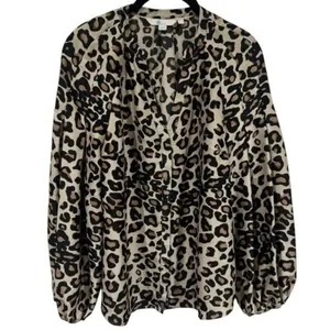 Boden Cheetah‎ Animal Print V-Neck Babydoll Blouse Career Capsule Chic Boho 6 thumbnail 2