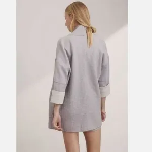 Aritzia Wilfred Lenglen Open Front Textured Jacket Blazer Kimono in Gray XS thumbnail 2