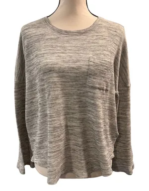 Madewell Women’s Heather Gray Thermal Top Size S thumbnail 1