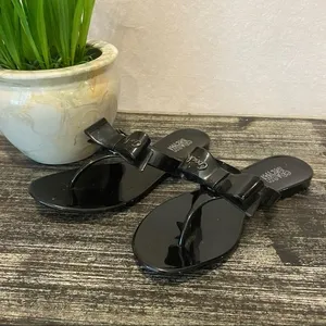 Coach Black Jelly Thong Flip Flop Sandal Summer Beach Pool Shoes 7 thumbnail 2