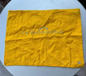 La Bagagerie Paris Yellow‎ Woven Handbag Dust Bag Silver Logo 18.5x14.5 thumbnail 1