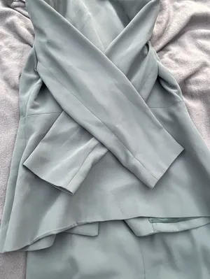 Petite Sophisticate Sea Green Pant Suit Set Size 6 thumbnail 7