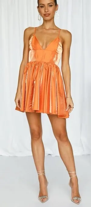 Runaway Astrid Orange Dress Size Small‎ thumbnail 1