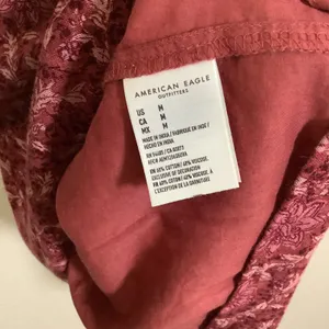 NWT American Eagle Pink Floral Prairie Cottagecore‎ Babydoll Puff Sleeve Dress M thumbnail 4