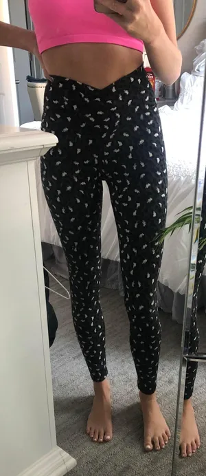 Aerie dark grey cheetah crossover v leggings thumbnail 1