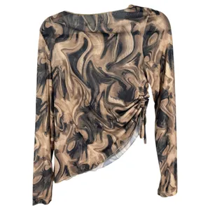 Red by BKE Marble Print Mesh Top Black Taupe Sheer Size Large NEW with Tags thumbnail 7