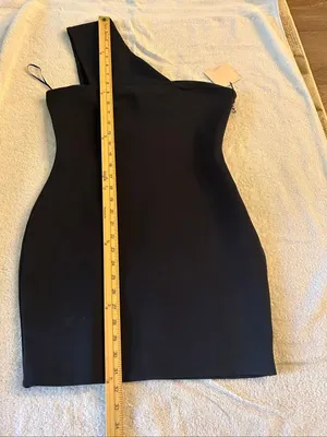 NWT Superdown Rockie One Shoulder Mini Dress Navy Blue M Bodycon thumbnail 9