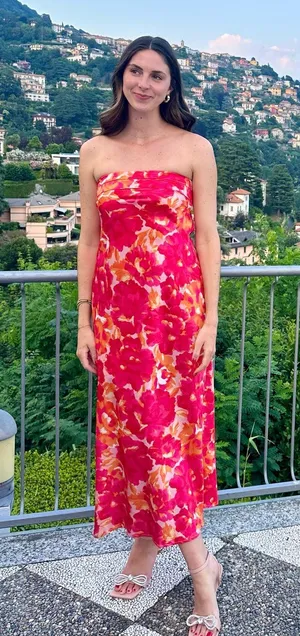 Red Floral Maxi Dress thumbnail 1