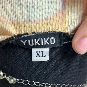 Euro Inspired Yukiko Cherry Blossom Graphic Knit Tee 3/4 Sleeve Y2K Art Top XL thumbnail 5