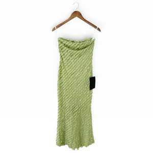 Lulus Faelyn Light Green Strapless Ruffled Midi Dress size Small NWT thumbnail 3